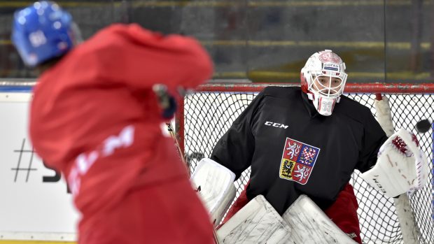 Hráči české reprezentace při prvním tréninku před olympiádou