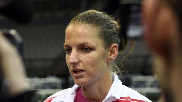 Karolína Plíšková před 1. kolem FED Cupu proti Švýcarsku.