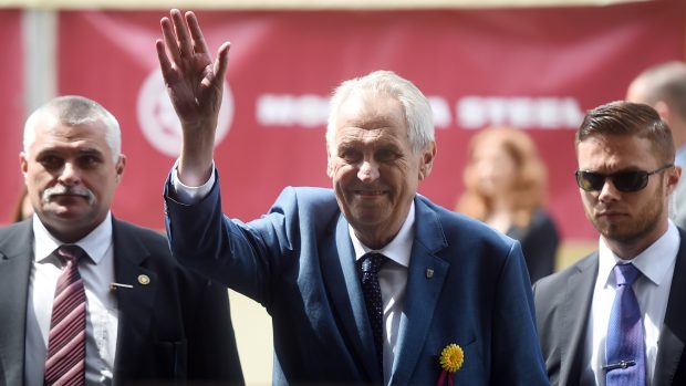 Prezident Miloš Zeman při návštěvě Moravskoslezského kraje