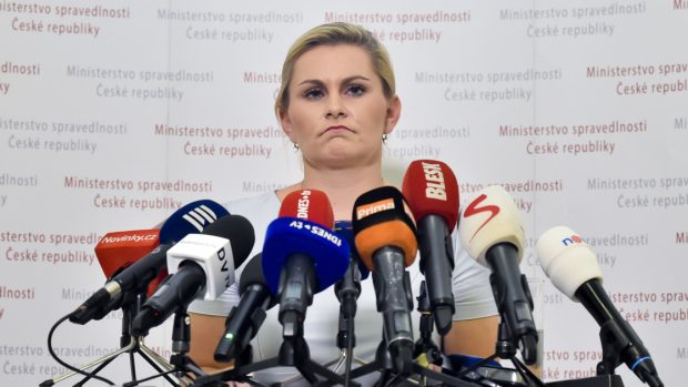 Ministryně spravedlnosti Taťána Malá (ANO) na tiskové konferenci