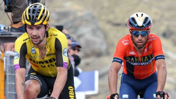 Primož Roglič a Vincenzo NIbali na Giro d&#039;Italia.