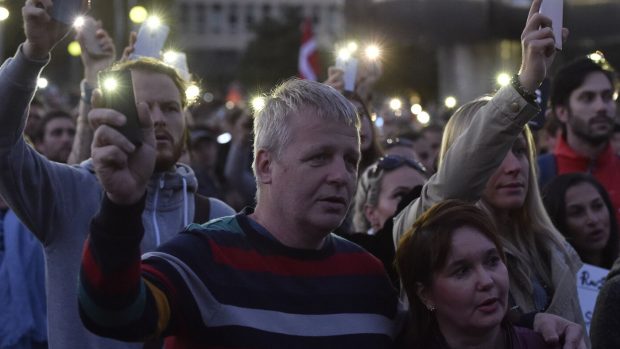 Shromáždění svolané iniciativou Za slušné Slovensko.