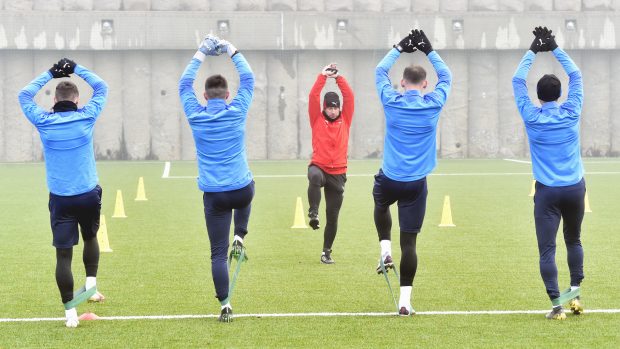 Fotbalisté Baníku Ostrava při zahájení zimní přípravy