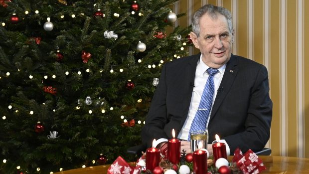 Prezident Miloš Zeman během vánočního poselství 2021