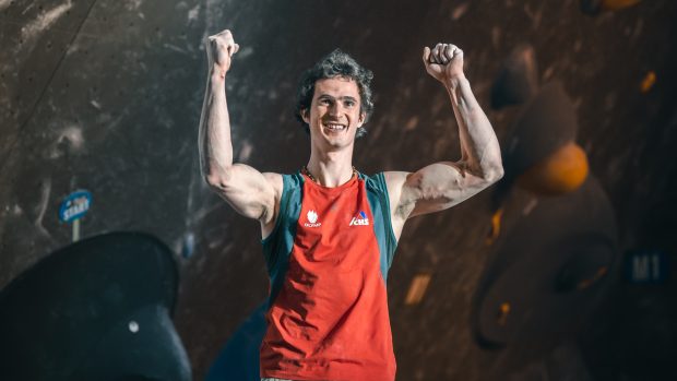 Adam Ondra na Světovém poháru ve švýcarském Meiringenu