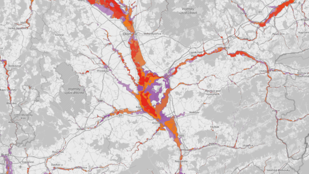 Mapa rozlivu velké vody