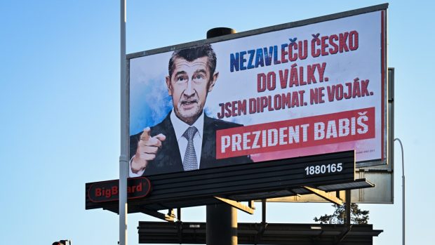 Billboard s Andrejem Babišem