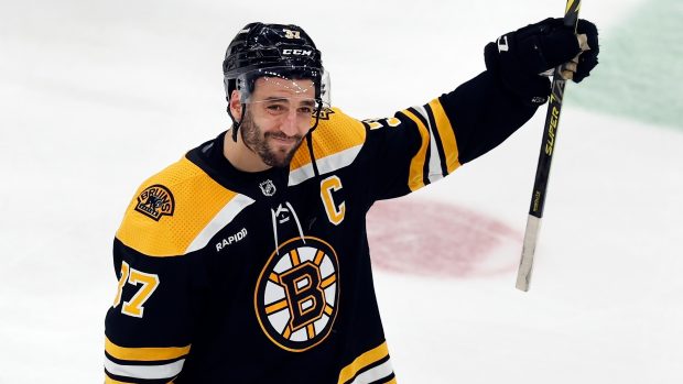 Patrice Bergeron po vypadnutí Bostonu v 1. kole letošního play off NHL s Floridou