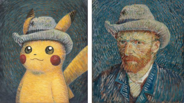 Pokémon Pikachu namalovaný ve stylu obrazu malíře Vincenta van Gogha