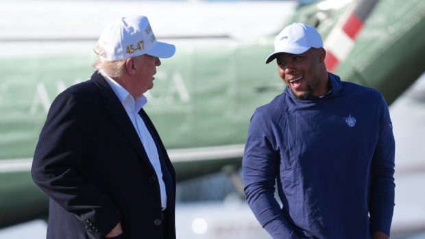Prezident USA Donald Trump a hvězda NFL Saquon Barkley