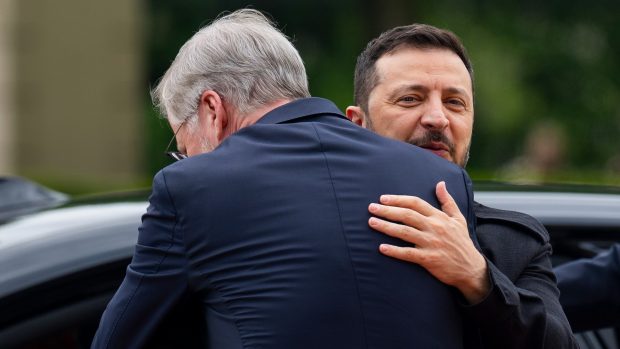 Premiér Petr Fiala přivítal ukrajinského prezidenta Volodymyra Zelenského
