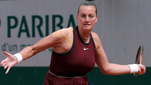 Petra Kvitová v zápase 1. kola Roland Garros proti Švýcarce