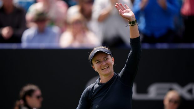 Barbora Krejčíková na přípravném turnaji před Wimbledonem v Eastbourne