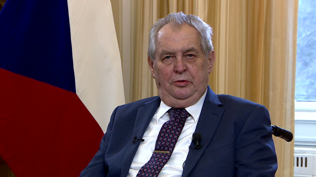 Prezident Miloš Zeman při projevu.