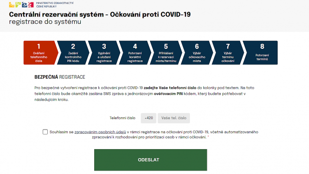 Rezervační systém k očkování proti koronaviru