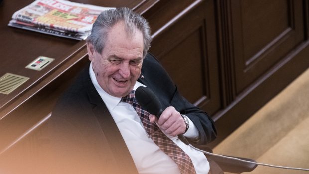 Prezident Miloš Zeman v Poslanecké sněmovně ČR.