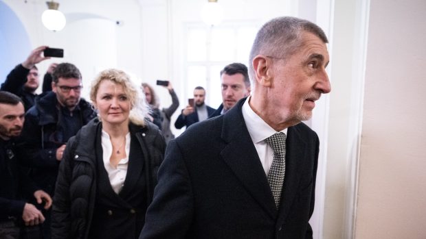 Andrej Babiš a Jana Nagyová u soudu 14.2.2024