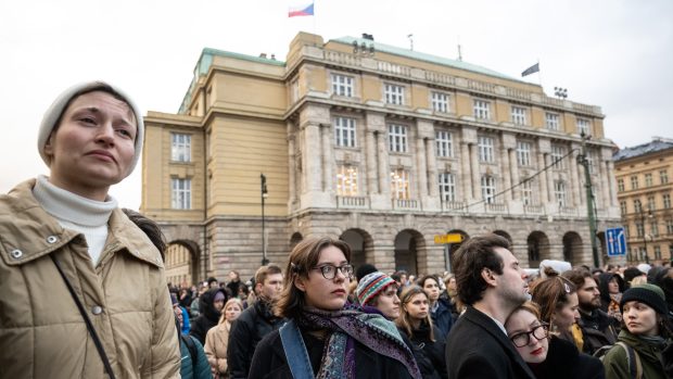 V lednu se konala pieta za oběti střelby na Filozofické fakultě UK