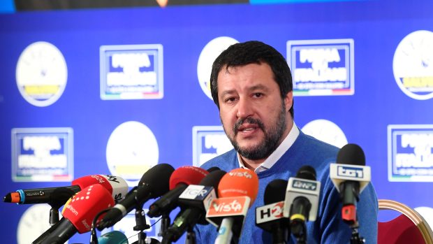 Matteo Salvini při kampani v regionu Emilia Romagna