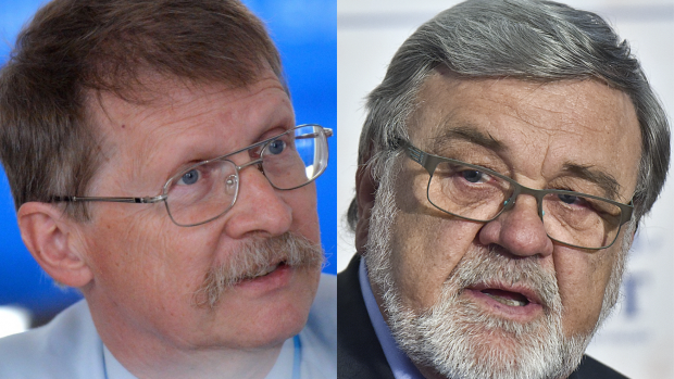Senátoři Jaromír Kohlíček (za KSČM) a Jaroslav Doubrava (za hnutí Severočeši).