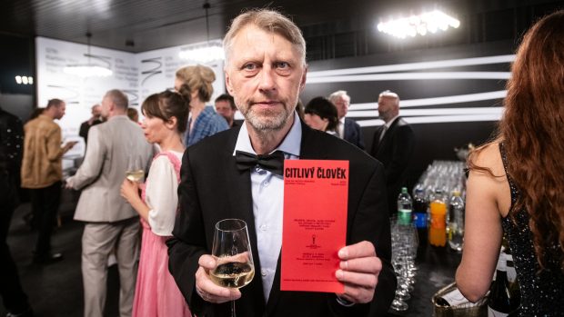 Spisovatel Jáchym Topol na premiéře filmu Citlivý člověk v Karlových Varech