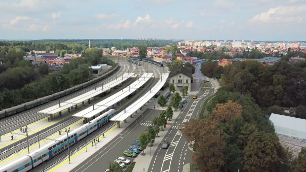 Podoba modernizované železniční stanice Kladno