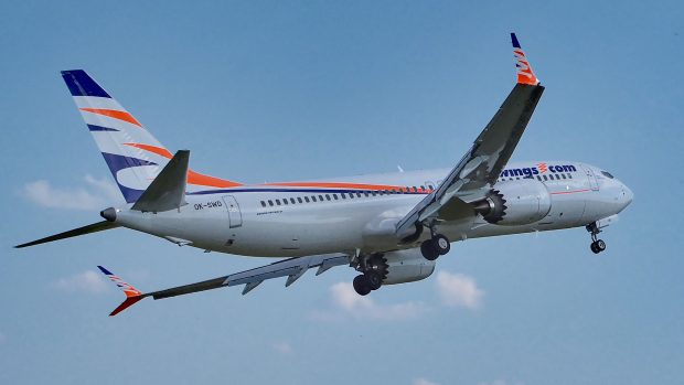 Boeing B-737 MAX8 společnosti Smartwings v Mladé Boleslavi v roce 2018.