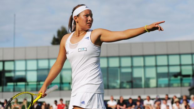 Britská tenistka Tara Mooreová během prvního kola Wimbledonu