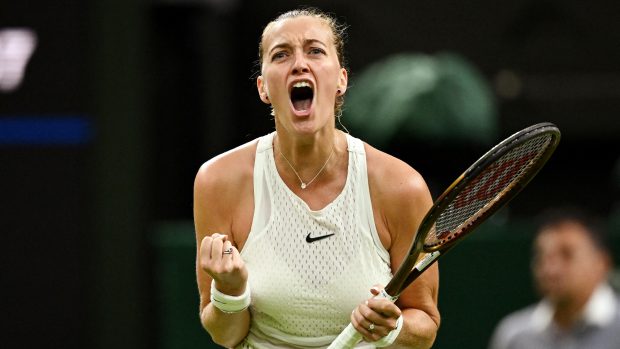 Tenistka Petra Kvitová slaví vítězství v prvním kole Wimbledonu