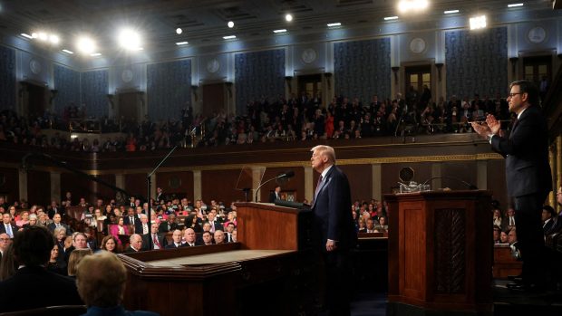 Donald Trump v noci na středu vystoupil v americkém Kongresu