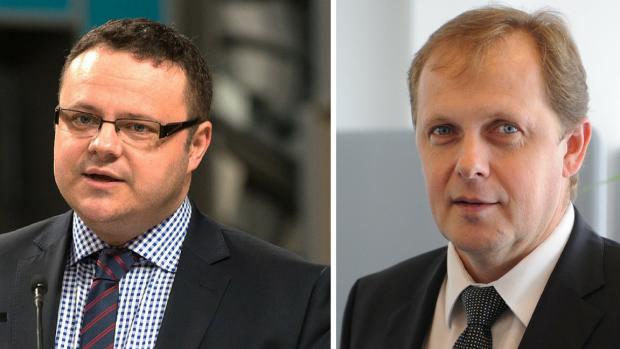 Generální ředitel Českého rozhlasu René Zavoral a generální ředitel České televize Petr Dvořák