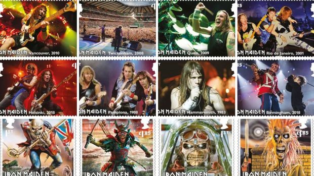 12 známek s Iron Maiden, které vydala britská pošta