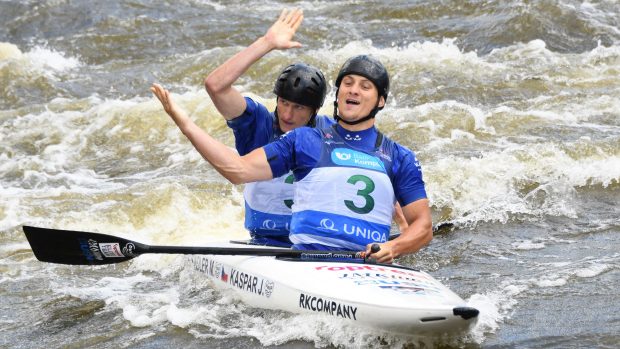 Marek Šindler a Jonáš Kašpar po svém posledním závodě v kariéře