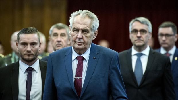 Prezident Miloš Zeman. Velitelské shromáždění náčelníka generálního štábu Aleše Opaty k objasnění úkolů české armády v roce 2019.