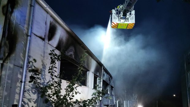 Požár skladové haly v Boskovicích na Blanensku (archivní foto)