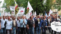 demonstrace polských horníků