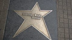 Hvězda Andrzeje Wajdy na chodníku slávy v Lodži