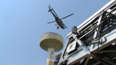 Požár vodojemu a záchrana řemeslníků v Opavě-Vlaštovičkách