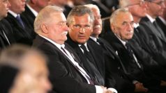 Lech Walesa, Aleksander Kwaśniewski, Tadeusz Mazowiecki na Geremkově pohřbu
