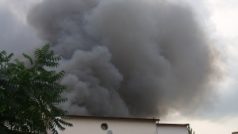 Požár v mladoboleslavské Akumě