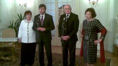 Premiér Fischer a prezident Klaus v Lánech.