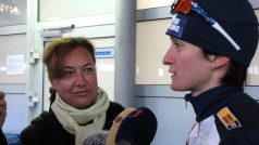 Martina Sáblíková se zpravodajkou ČRo Klárou Stejskalovou