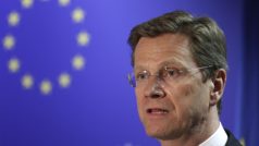 Německý ministr zahraničí Guido Westerwelle po jednání v Bruselu