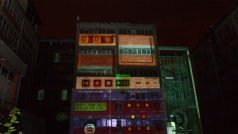 Video mapping během akce Září Zlín