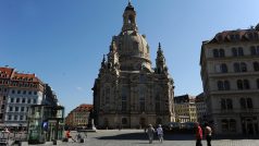 Protestantský barokní kostel Frauenkirche, Drážďany, Německo