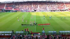 Fotbalisté Jablonce před utkáním v Alkmaaru