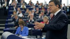 Šéf Evropské komise José Manuel Barroso mluví ve Štrasburku o stavu Evropské unie
