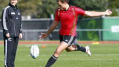 Israel Dagg z Nového Zélandu na tréninku před semifinále s Austrálií