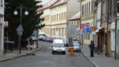 Vjezd na závoru do centra Rakovníka