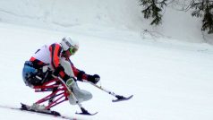 Miroslav Šperk při jízdě na monoski